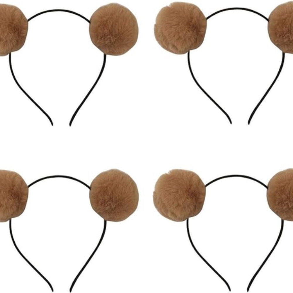 Elaine Room Headband Bear Ears Soft Ball Hairband Headwear Halloween Costume